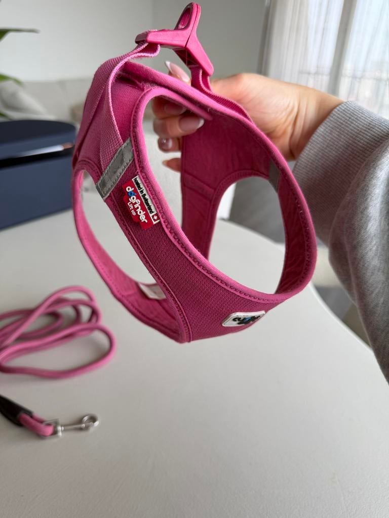 Curli tuigje en hondenriem fuchsia maat L, Dieren en Toebehoren, Ophalen, Nieuw