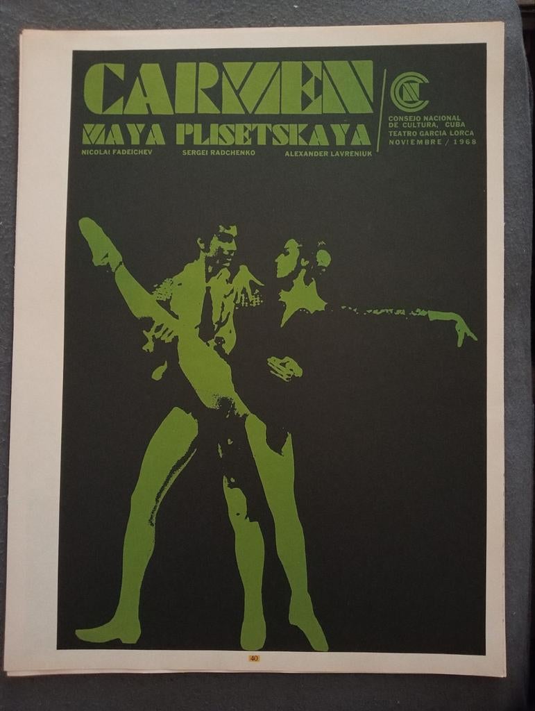 Carmen Maya Plisetskaya Ballet Poster Cuba, Verzamelen, Ophalen of Verzenden, Gebruikt, A1 t/m A3