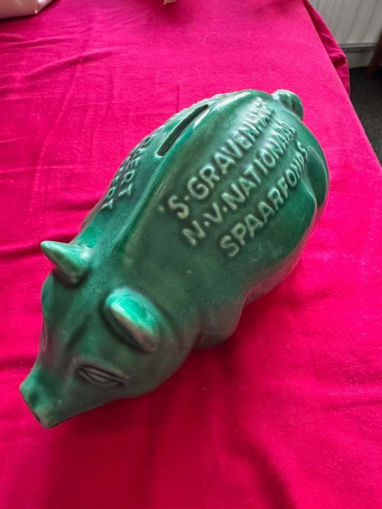 vintage spaarvarken, Verzamelen, Spaarpotten, Ophalen of Verzenden, Zo goed als nieuw, Metaal of Blik, Overige thema's