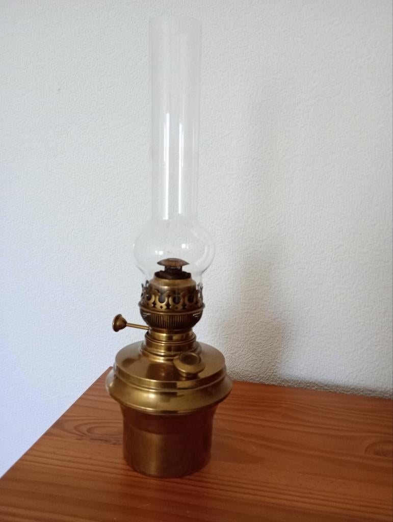 Koperen olielamp/ petroleum, Ophalen of Verzenden