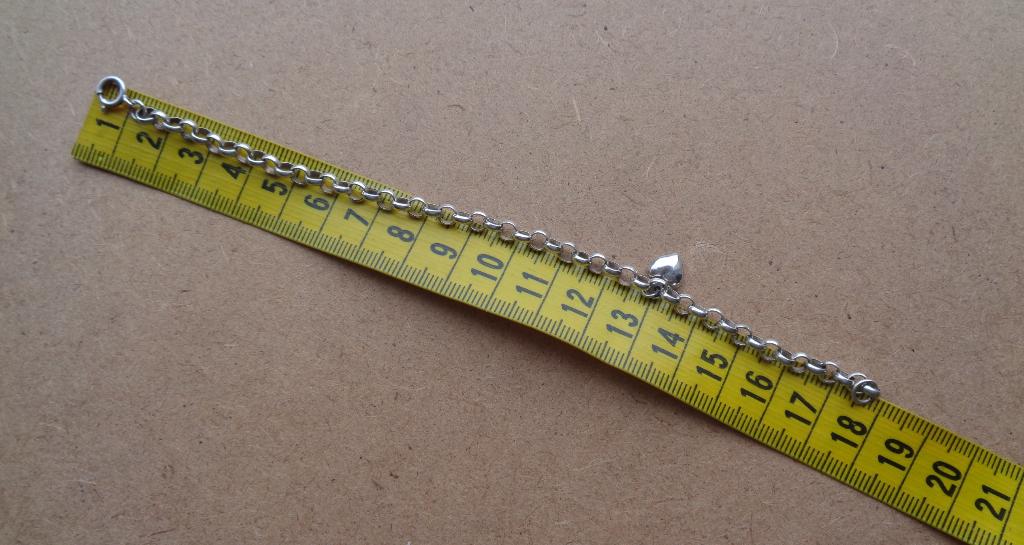 zilveren schakelarmband met hartje [044], Verzenden, Zo goed als nieuw, Met bedels of kralen, Zilver