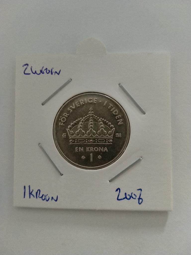 Zweden 1 Kroon 2007, Verzenden, Overige landen, Losse munt
