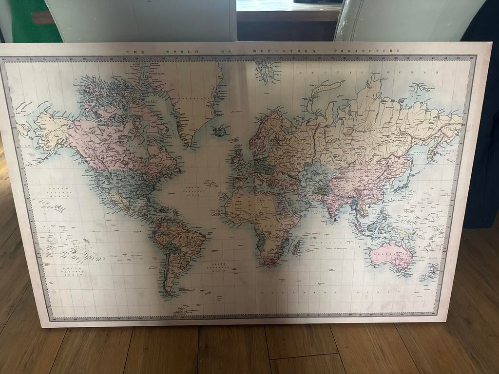 Canvas wereld, Huis en Inrichting, Woonaccessoires | Schilderijen, Tekeningen en Foto's, Ophalen, Gebruikt, Schilderij, 100 tot 125 cm