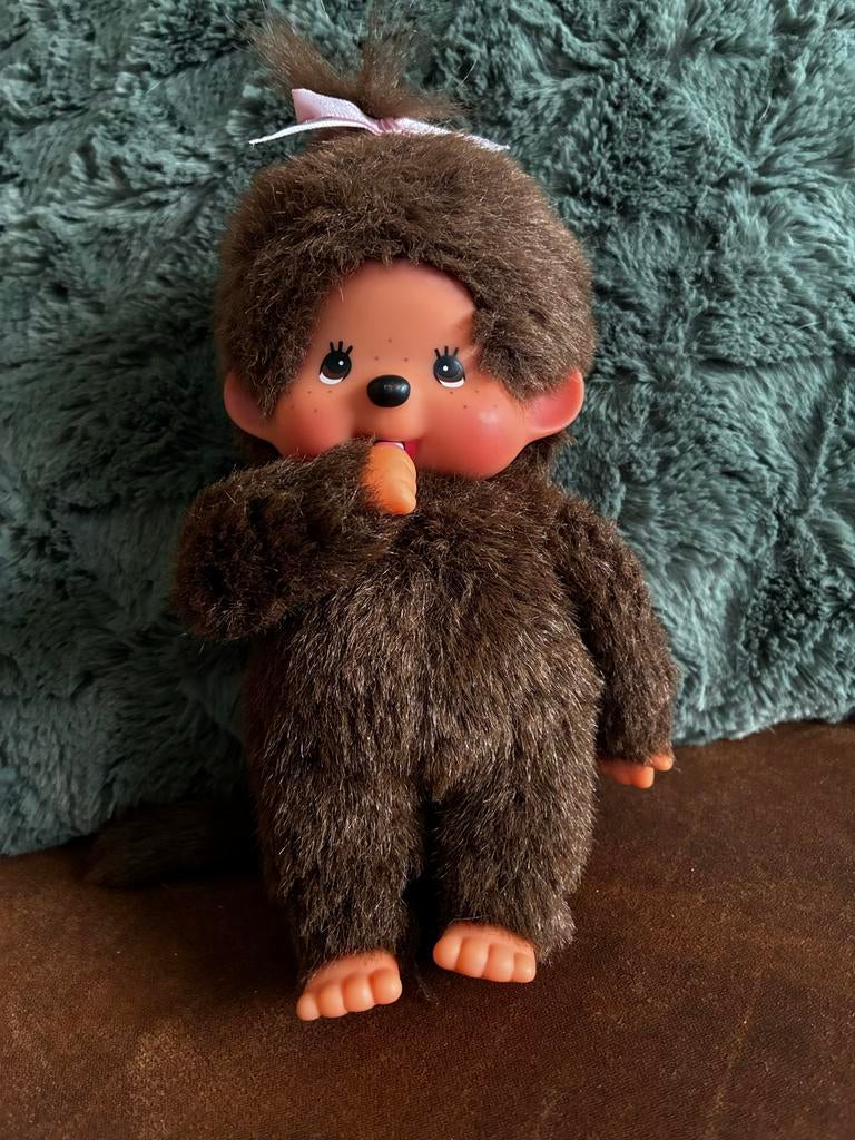 Vintage Monchhichi Sekiguchi Aapje - 20 cm, Ophalen of Verzenden, Zo goed als nieuw, Overige typen