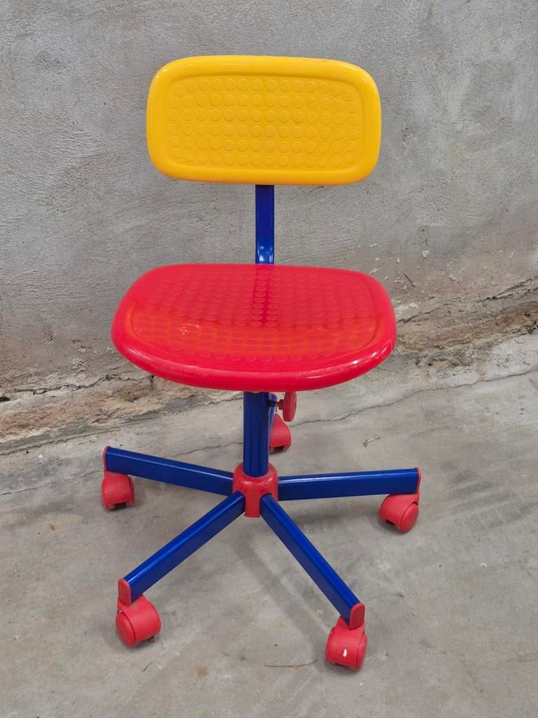 Ikea bureaustoel memphis stijl rood geel blauw goede staat, Ophalen, Zo goed als nieuw, Bureaustoel