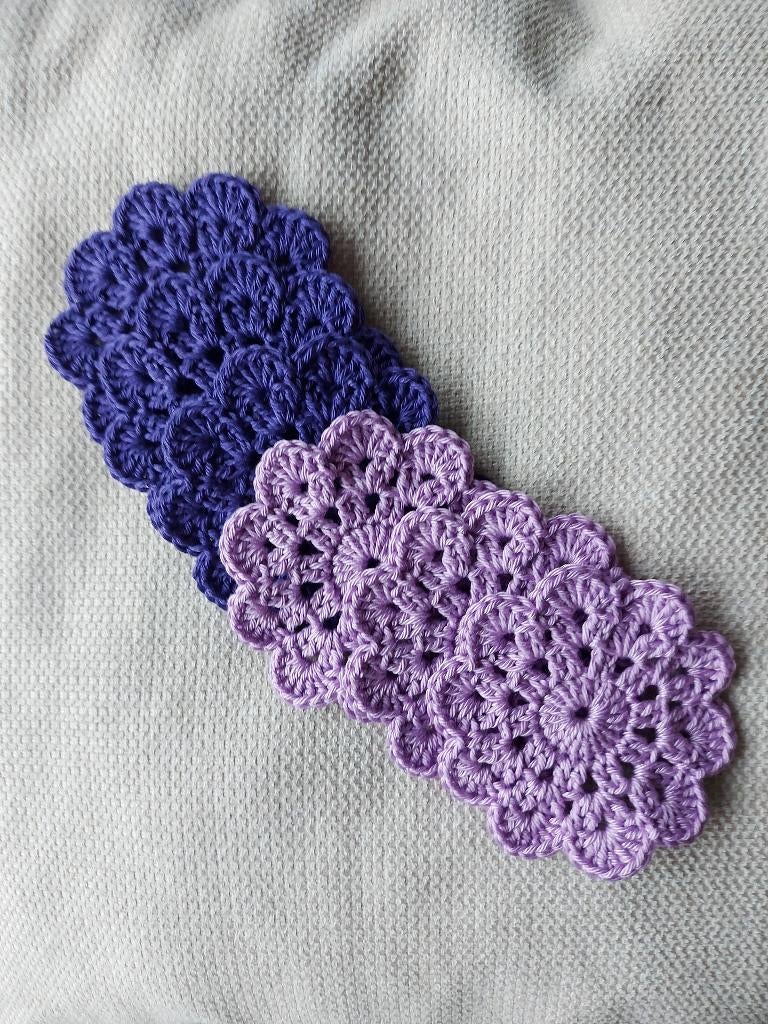 gehaakte onderzetters - paars, Verzenden, Nieuw, Haken, Wol of Garen