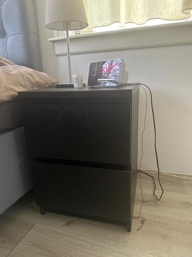 Ladekast nachtkastje, Ophalen, 1 of 2 laden, 50 tot 100 cm, Zo goed als nieuw