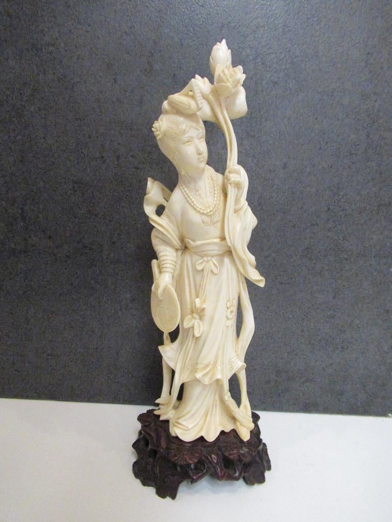 ivoren beeld geisha met cites, Antiek en Kunst, Ophalen of Verzenden