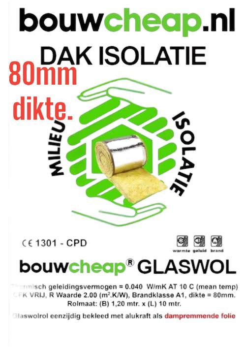 Glaswol scherper kan niet Bouwcheap met CE keur, Doe-het-zelf en Verbouw, Isolatie en Afdichting, Ophalen of Verzenden, Nieuw