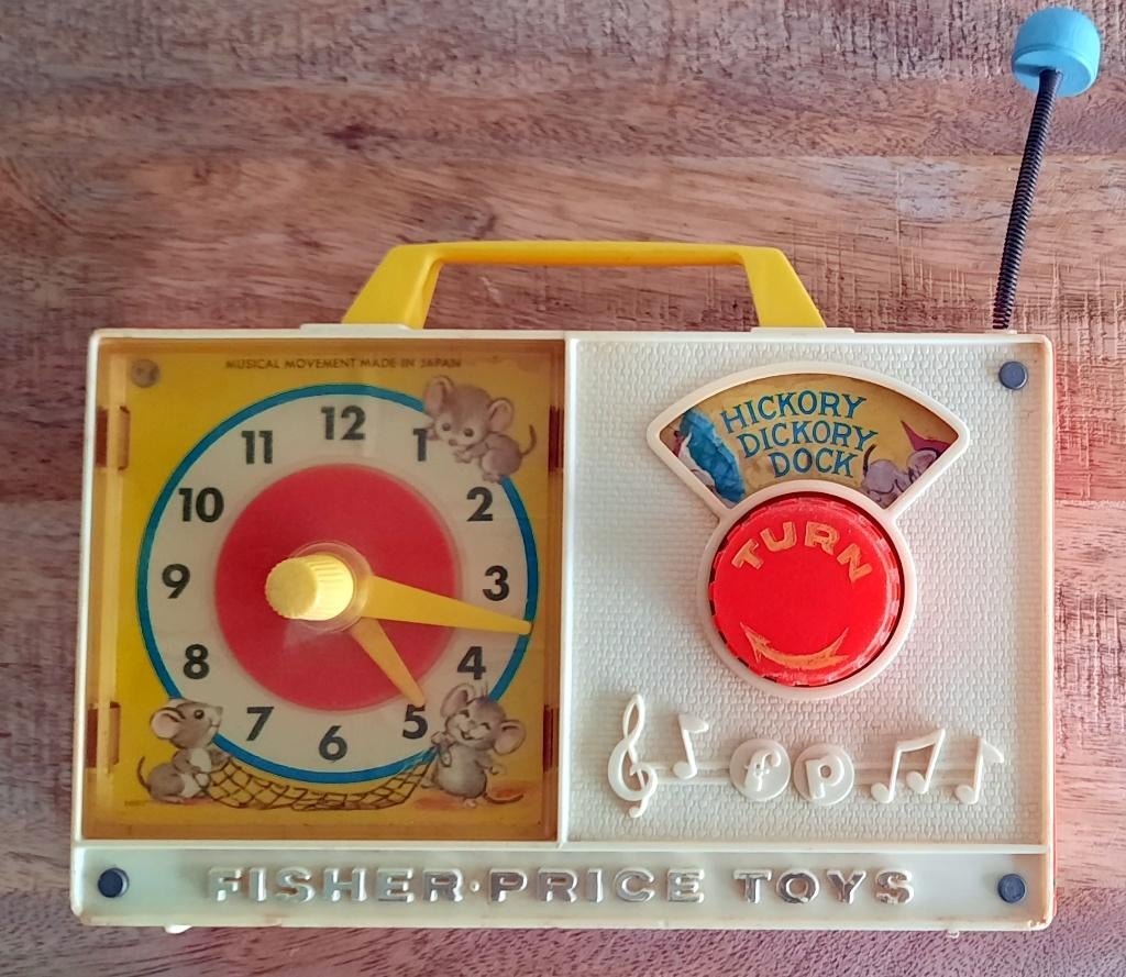 Fisher Price Toys Music Box Clock Radio Hickory Dickory Dock, Ophalen of Verzenden, Gebruikt