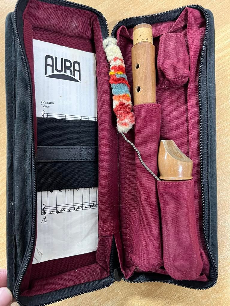 Aura Blokfluit - Sopraan met Etui, Ophalen, Zo goed als nieuw, Sopraan of Sopranino, Met koffer, hoes of etui