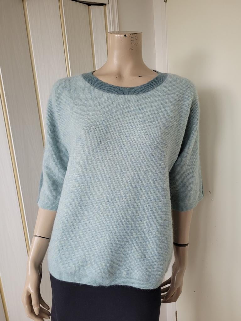 Terre Bleue top gebreid wol blend blauw maat 38/M, Ophalen of Verzenden, Zo goed als nieuw, Maat 38/40 (M), Blauw