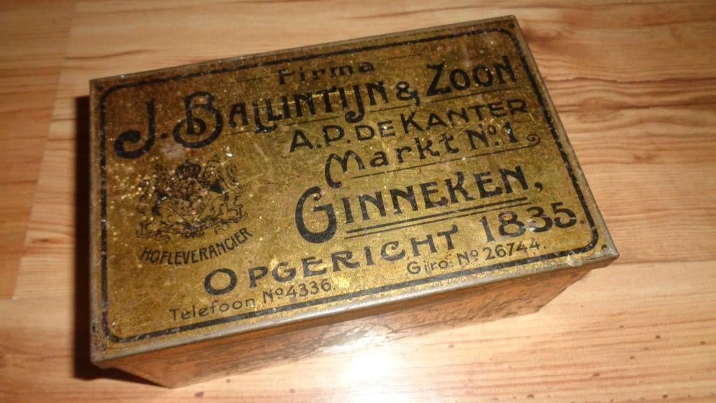 Ginneken J. Ballintijn en zoon blik speculaas antiek, Antiek en Kunst, Verzenden