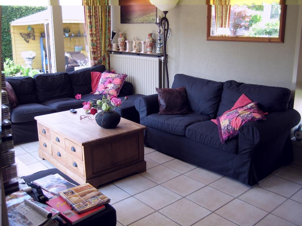 hoezen voor ikea ektorp bank en hocker, Ophalen, Gebruikt, Overige maten, 75 tot 100 cm