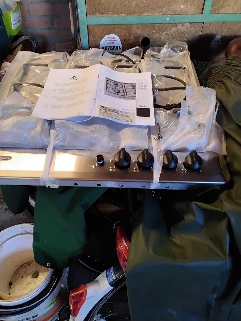 Gaspit, Witgoed en Apparatuur, Kookplaten, Ophalen, Nieuw, 4 kookzones, Inbouw