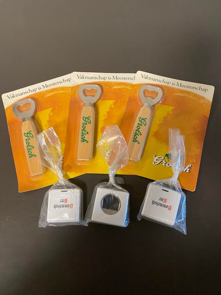 Grolsch en Dommelsch bier openers - Nieuw in verpakking, Ophalen of Verzenden, Nieuw, Overige typen, Grolsch