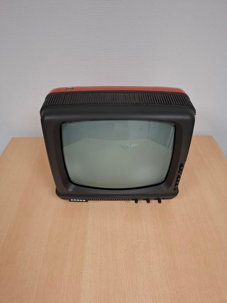 Rood / zwarte Erres vintage draagbare televisie  Type 07 844, Ophalen of Verzenden, Gebruikt, Overige merken