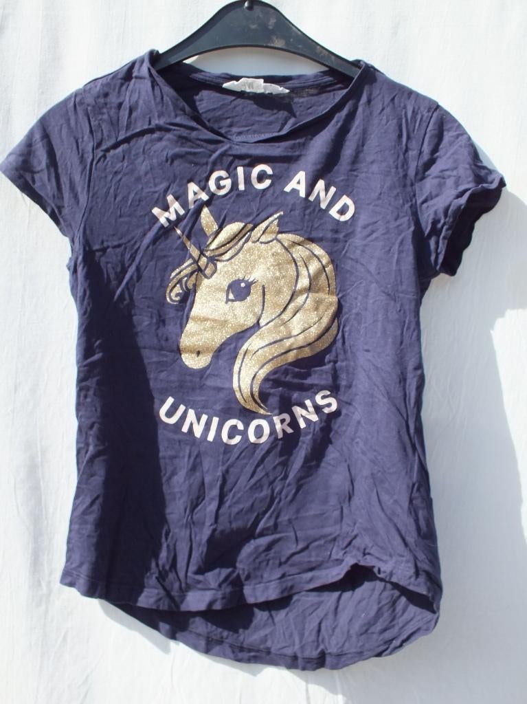 Magic and unicorns shirt.Mt 158.Merk H&M, Meisje, ., Ophalen of Verzenden, Zo goed als nieuw