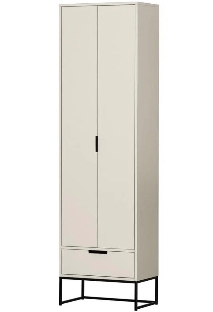 WOOOD Silas Hoge Kast - Grenen - Dust - 210x60x36, Ophalen, 200 cm of meer, Eikenhout, 50 tot 100 cm