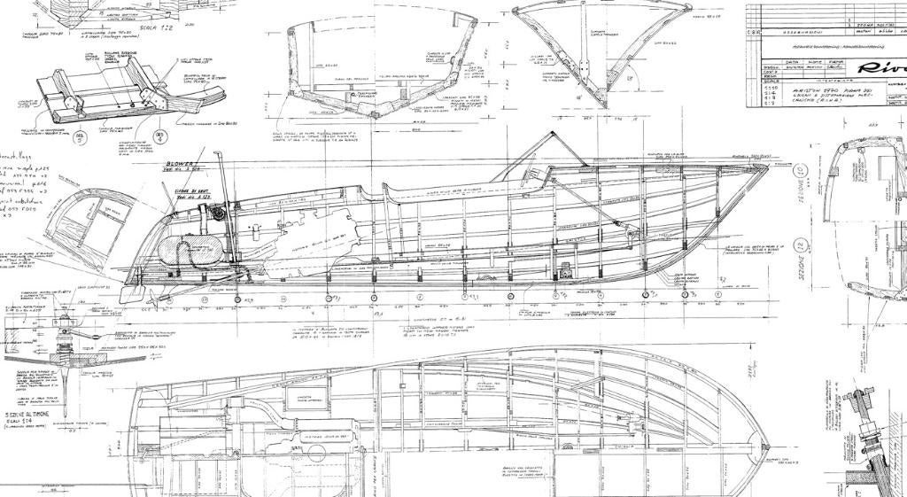 Een kopie van de originele bouwtekening van de Riva Ariston, Ophalen of Verzenden, Nieuw