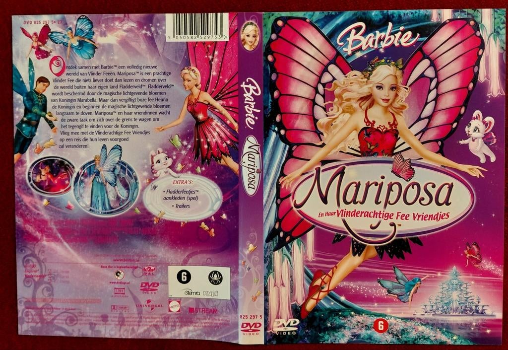 Barbie Mariposa DVD - Goede kwaliteit!, Avontuur, Alle leeftijden, Ophalen of Verzenden, Zo goed als nieuw