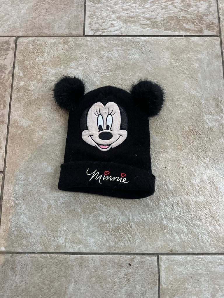 Leuke Minnie Muts met pompons, Meisje, Ophalen of Verzenden, Zo goed als nieuw, 104 of kleiner