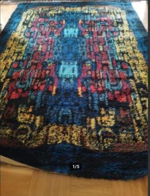 vintage xl space age vloerkleed Vorwerk 60-70er, Ophalen, Gebruikt, Overige kleuren, 200 cm of meer