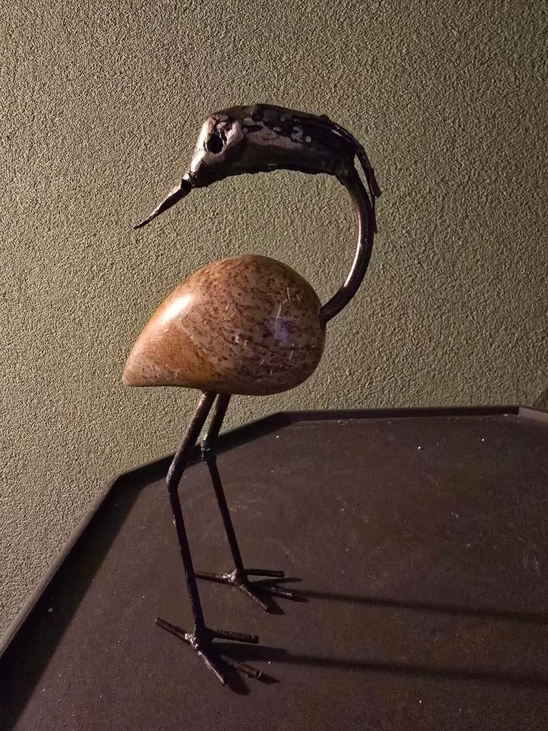 Metalen vogel sculptuur, Antiek en Kunst, Ophalen of Verzenden