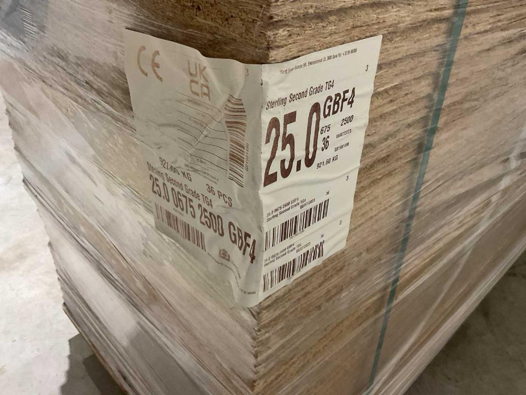 OSB 4 zijden mes en groef 2500x675x25 36 platen nieuw ‼️, Doe-het-zelf en Verbouw, Platen en Panelen, Ophalen, Nieuw, Overige materialen