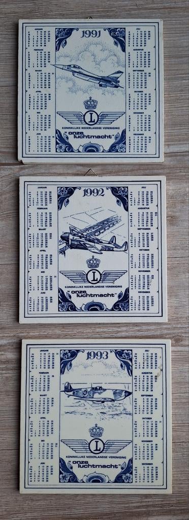Koninklijke Luchtmacht kalender tegels F16 Fokker G Spitfire, Verzamelen, Militaria | Algemeen, Luchtmacht, Embleem of Badge, Nederland