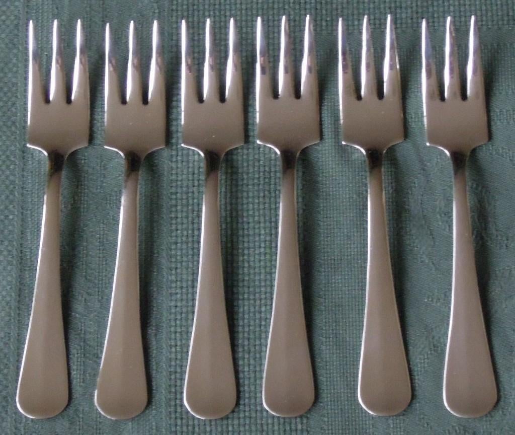 Nr K266: 6 Verzilverde Hollands Glad taartvorkjes Sola 100, Ophalen of Verzenden