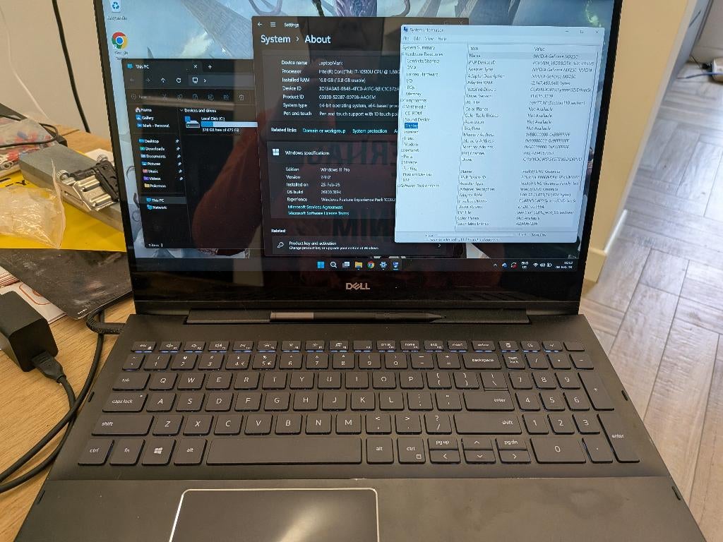 Dell Inspiron 7591 2-in-1, Computers en Software, Windows Laptops, Niet werkend, 15 inch, SSD, 2 tot 3 Ghz, 16 GB, Qwerty, Met videokaart