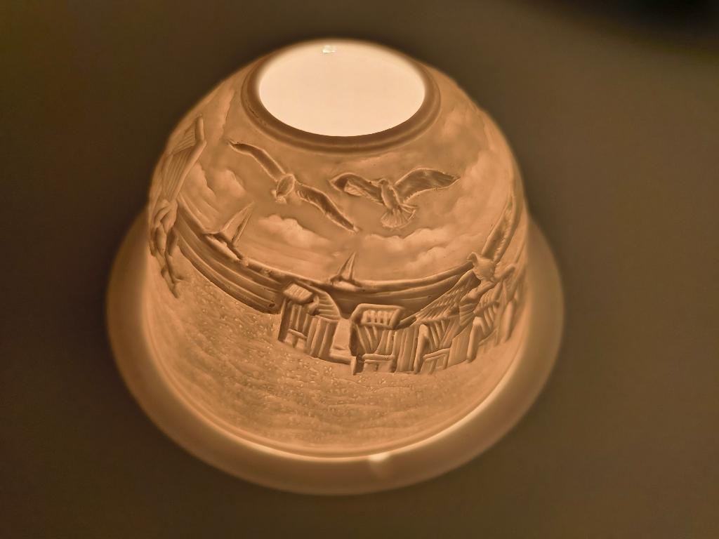 Sfeerlicht / windlicht van Weimar porselein, Ophalen, Overige materialen, Wit, Zo goed als nieuw