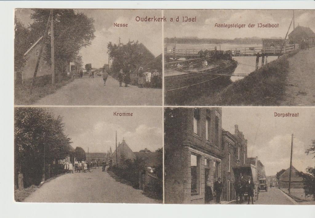 Ouderkerk a/d IJssel een vierluik o.a. Nesse, Ophalen of Verzenden, Voor 1920, Gelopen, Zuid-Holland