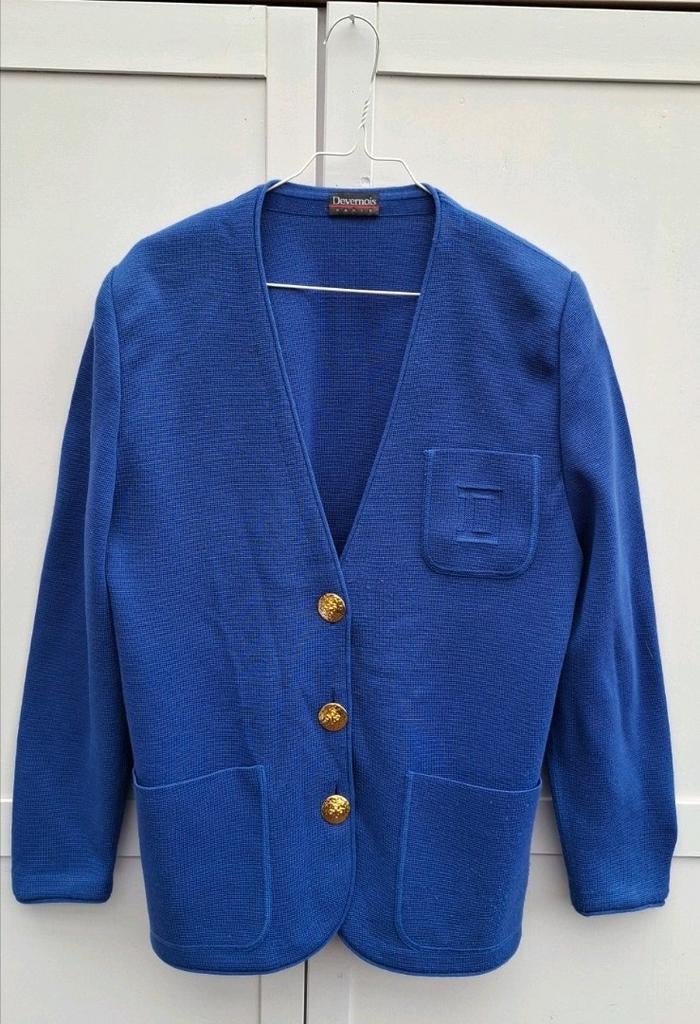 Vintage vest, maat 40/42 - L/XL - blauw - 60% scheerwol -, Kleding | Dames, Truien en Vesten, Maat 38/40 (M), Blauw, ., Ophalen of Verzenden