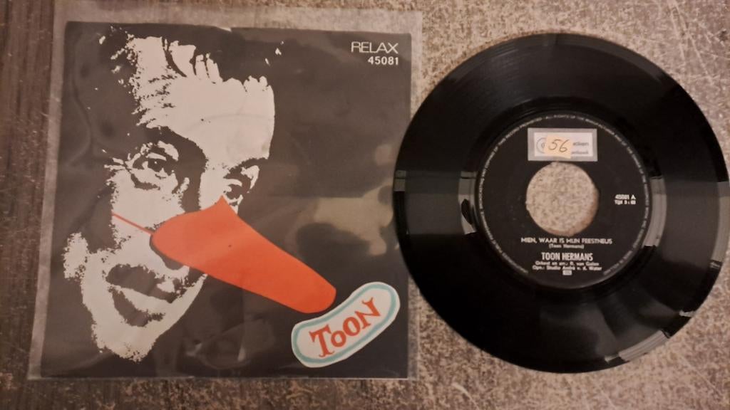 Toon hermans  - mien, waar is mijn feestneus, 7 inch, Single, Ophalen of Verzenden, Zo goed als nieuw