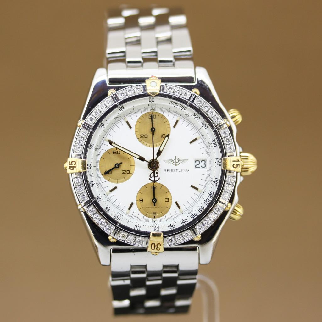 Breitling Chronomat Goud-Staal B13047 Diamant, Staal, Gebruikt, Breitling, Polshorloge