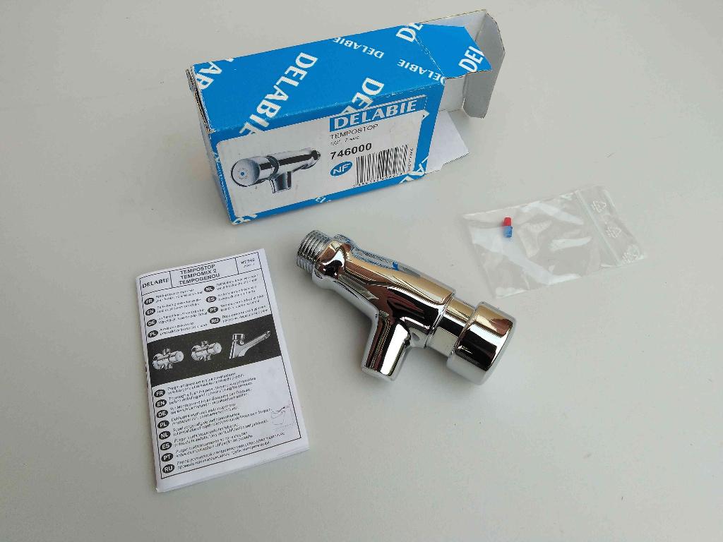 Delabie Tempostop 746000 zelfsluitende kraan NIEUW, Ophalen of Verzenden, Nieuw, Chroom, Kraan