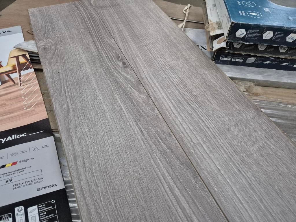 39,9m² click laminaat klik laminaat grijs houtlook 8mm dik!!, Nieuw, Ophalen of Verzenden, 25 tot 50 m², Grijs