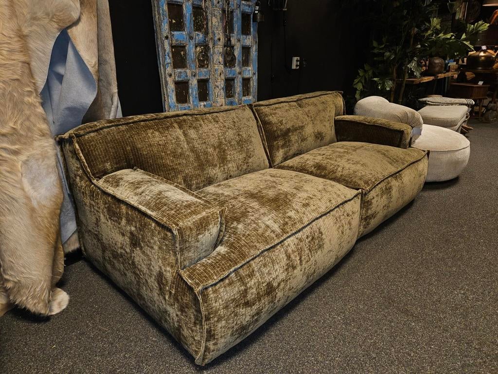 Bank Platani ribstof lounge bank, Ophalen of Verzenden, Nieuw, Vierpersoons of meer