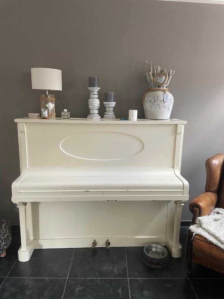 Wandpiano, Muziek en Instrumenten, Piano's, Gebruikt, Piano, Wit, Ophalen