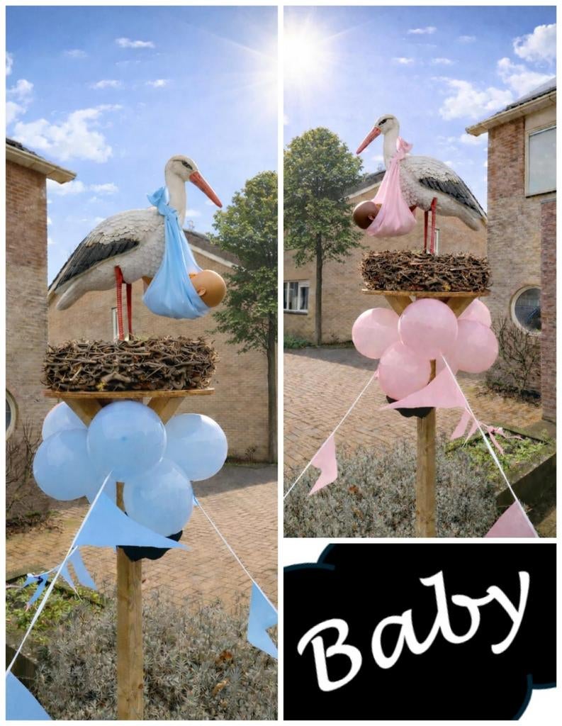 Geboorte ooievaar, Kinderen en Baby's, Kraamcadeaus en Geboorteborden, Ophalen