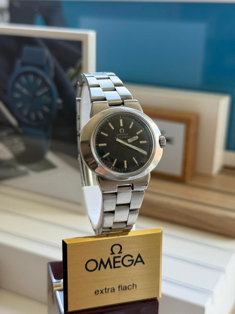 Omega Dynamic automaat origineel vintage horloge stalenband, Sieraden, Tassen en Uiterlijk, Horloges | Antiek, Staal, Met bandje