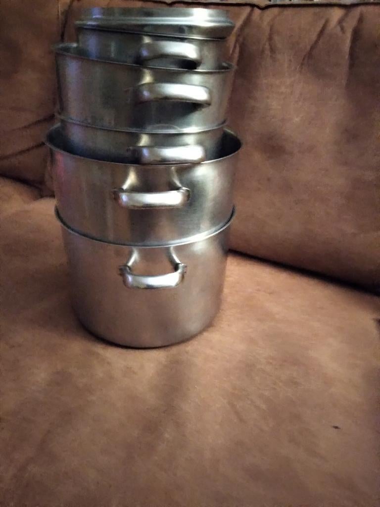 RVS Pannenset - 4 Delig, Huis en Inrichting, Keuken | Potten en Pannen, Pannenset, Ophalen of Verzenden, Zo goed als nieuw, Rvs