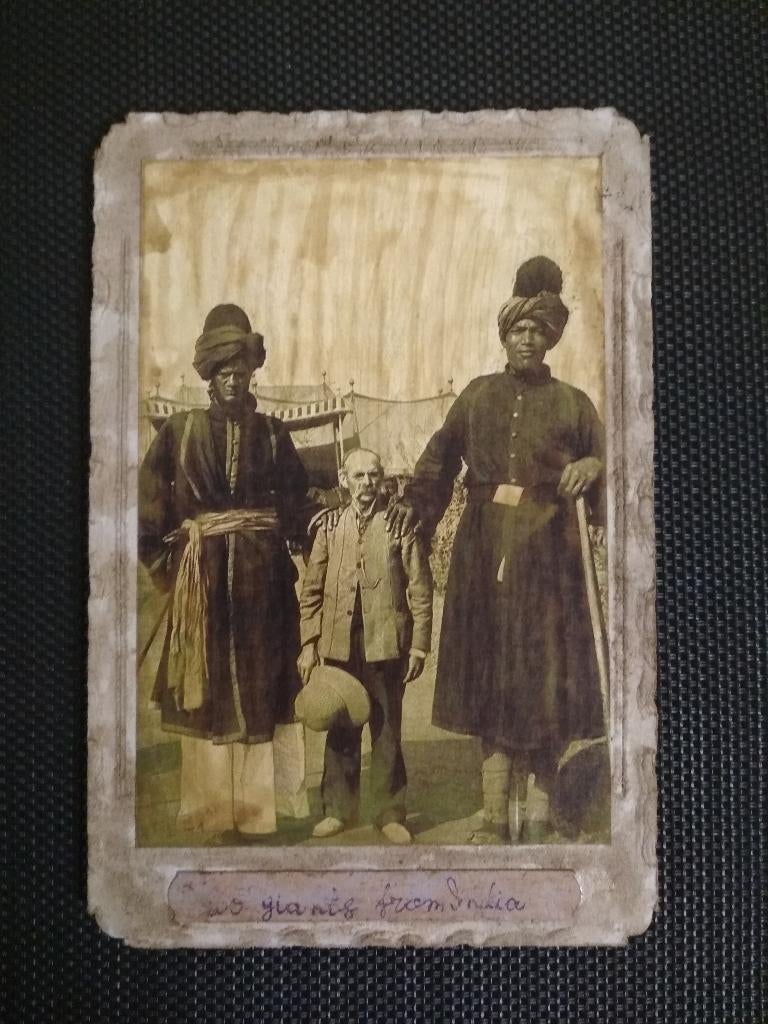 Drie foto's van reuzen, Verzamelen, Foto's en Prenten, Gebruikt, Verzenden, Foto, Voor 1940