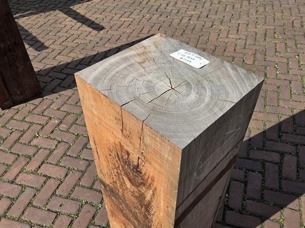 2 Blokken / Palen van Hardhout 38 x 42 x 100 cm - nr: HB6, Ophalen, Palen, Nieuw, Hardhout