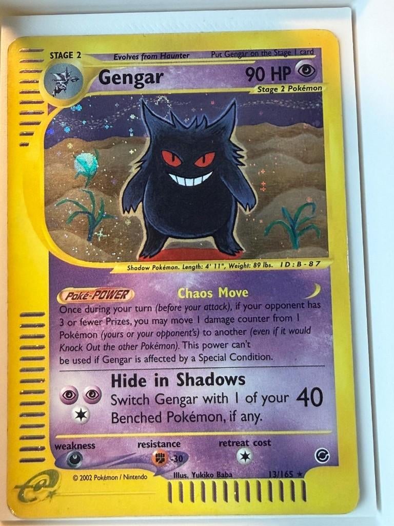 Gengar 13/165 - Lightly Played, Ophalen of Verzenden, Zo goed als nieuw, Losse kaart, Foil