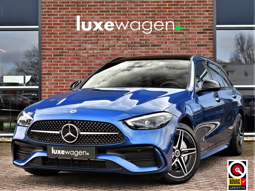 Mercedes-Benz C-Klasse Estate 300 e AMG Line Pano Trekh Dist, Automaat, 12 maanden, Achterwielaandrijving, Zwart