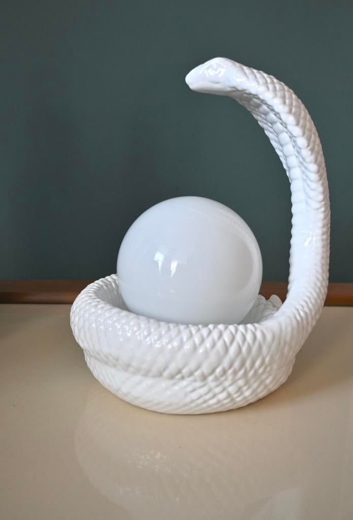 Vintage cobra keramieken lamp jaren 70/80, Vintage, Vintage, Ophalen of Verzenden, Minder dan 50 cm