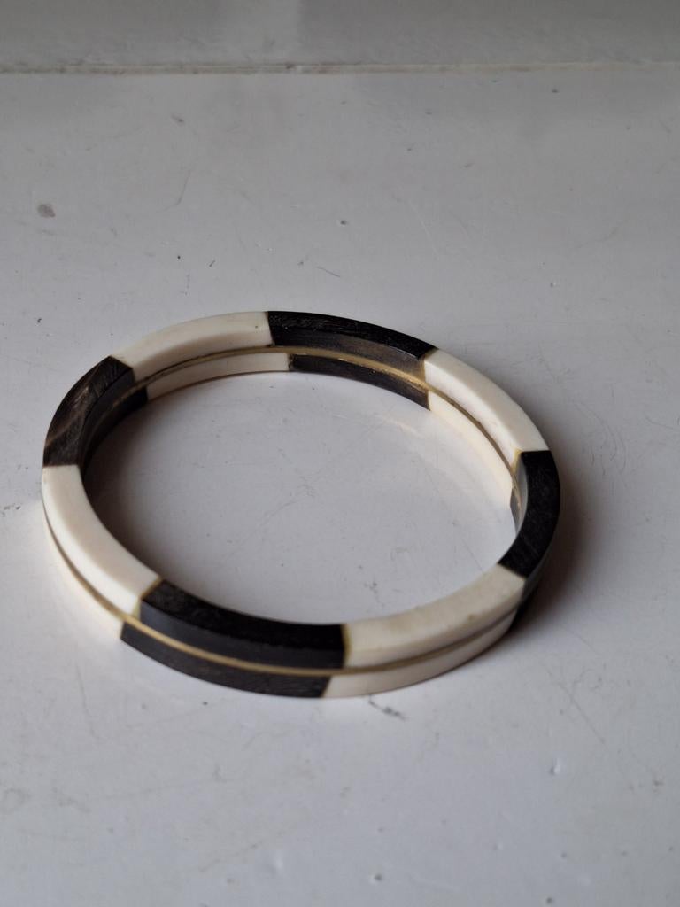 Vintage armband van been en messing, Sieraden, Tassen en Uiterlijk, Armbanden, Ophalen of Verzenden